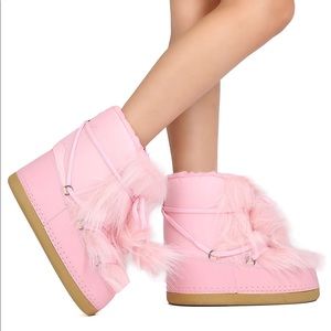 LAST DAY TO BUY: Cape Robbin pink faux fur boots
